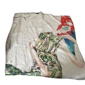 JENNY PACKHAM 25 Years Silk Scarf Artistic Figure Print Designer Square